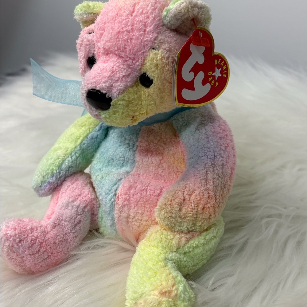 Ty Pastel Rainbow Stuffed Beanie “Mellow” 2000. - Picture 2 of 5